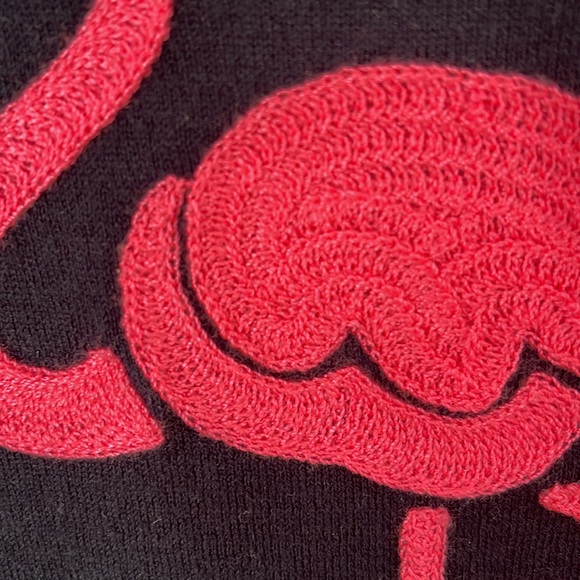 J.Crew Factory Cotton Teddie Flamingo crewneck sweater-Navy Blue & Pink - Picture 4 of 5
